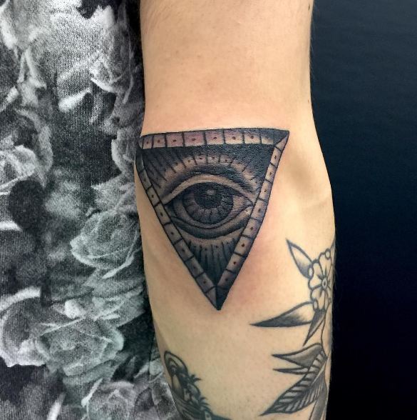 All-Seeing Eye Tattoo on Elbow Tattoos