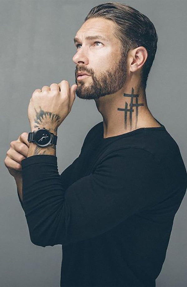 Three Fade to Black Intertwining Crosses Small Faith Tattoos