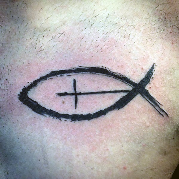 Vesica Piscis Christian Fish and Cross Faith Tattoos