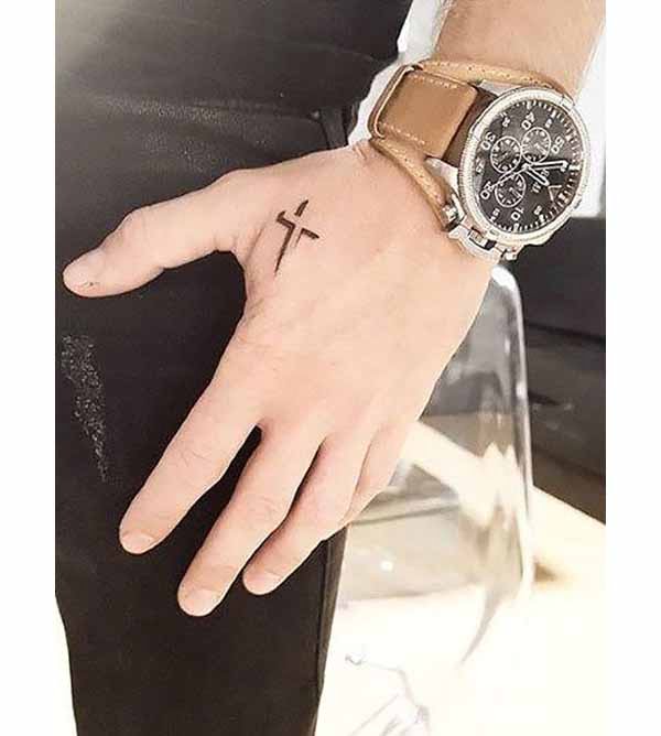 Small Cubed Style Cross Faith Tattoos Body Art