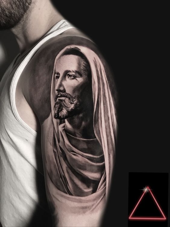 Traditional Jesus Portrait Faith Tattoos