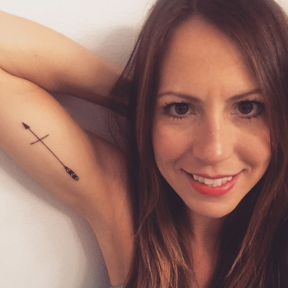 Arrows Cross Line Faith Tattoo Designs
