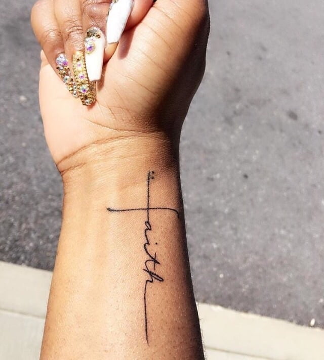 Faith Cross Wrist Faith Tattoos