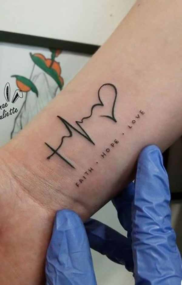 Faith and Hope, Love Word and Symbol Small Faith Tattoos