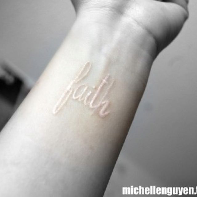 Glow-in-the-Dark Cursive Faith Wrist Faith Tattoos