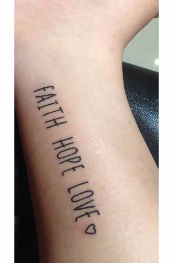 Faith Hope Love Heart Tattoo
