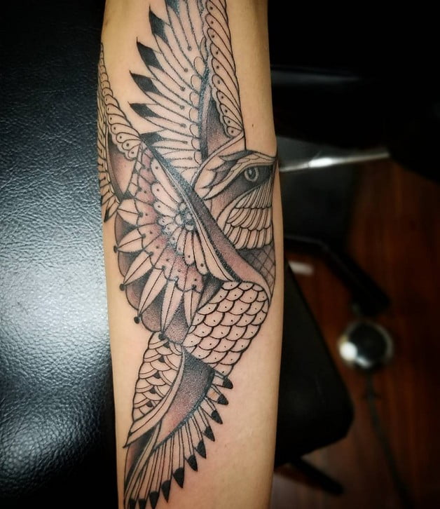 Unique Flying Hummingbird Arm Tattoo
