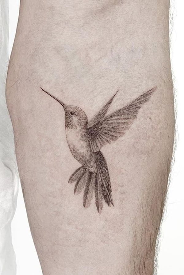 Realistic Hummingbird Tattoos with Artistic Flair