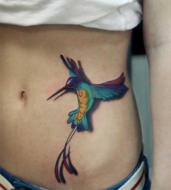Three Dimensional Hummingbird Tattoo from Tattoo Artist