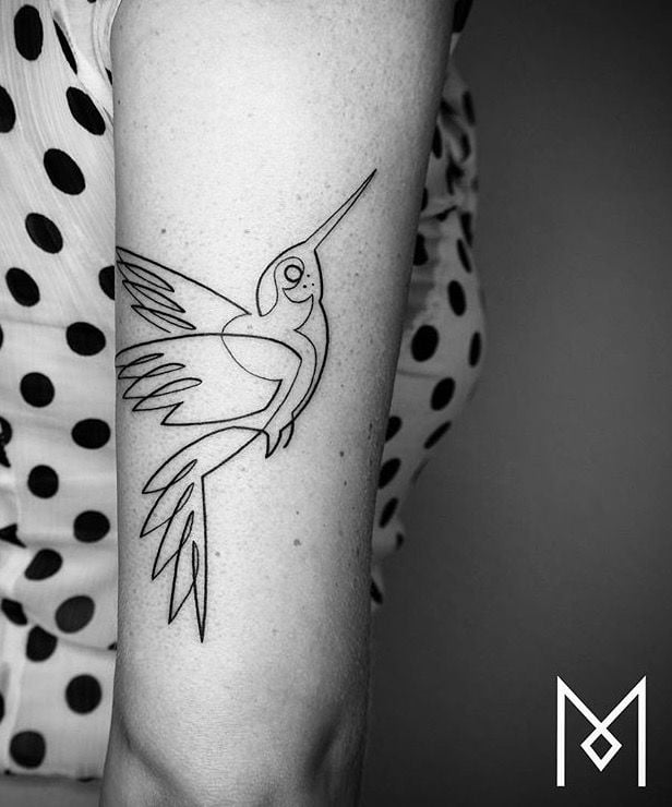 Abstract Hummingbird Tattoo Design