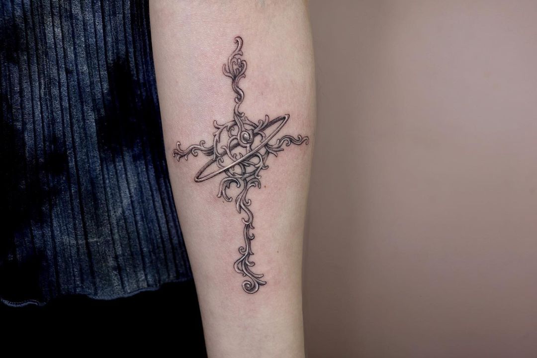 Ring Around the Celtic Cross Tattoos