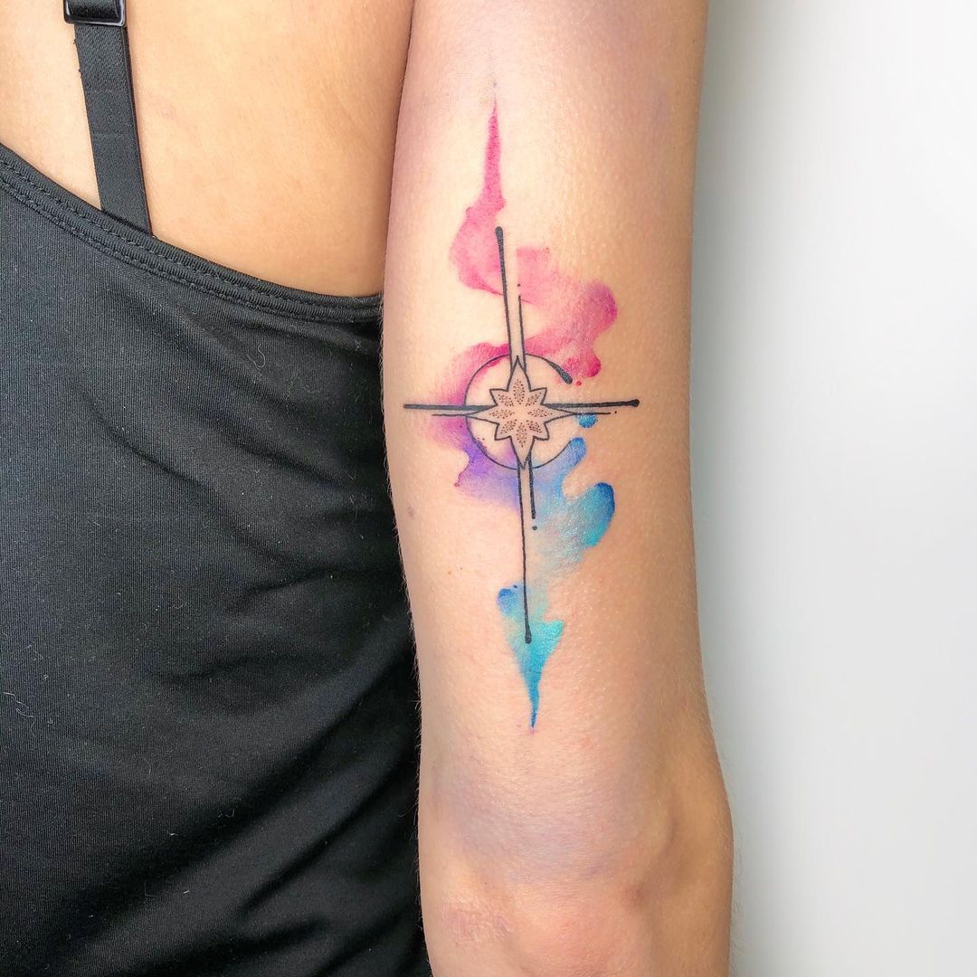 Celtic Cross Tattoos with Artsy Watercolor Design, Cross Tattoos