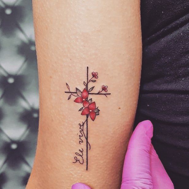 Portuguese Cross Tattoos with Quote