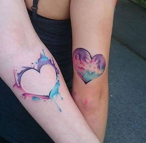 Pastel Tie-Dye Watercolor Friendship Hearts