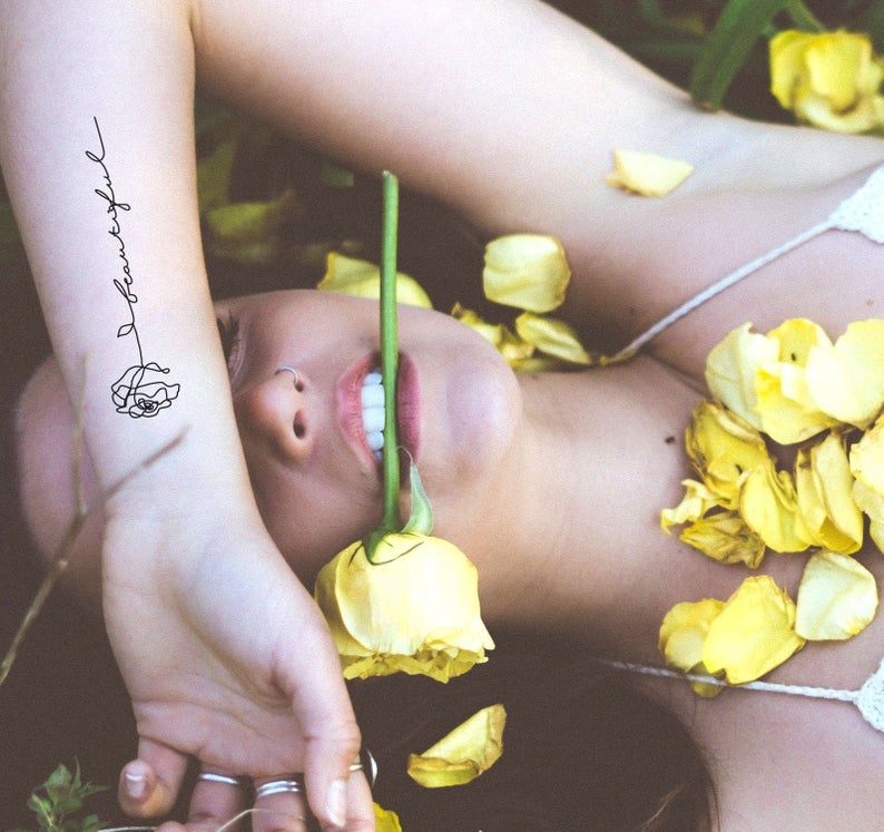 I am Beautiful as a Rose Tattoo Designs