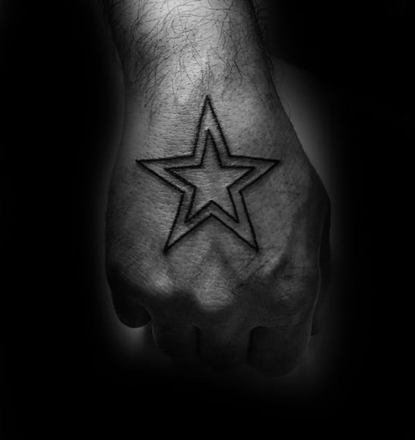 Simple Star Tattoos on a Hand