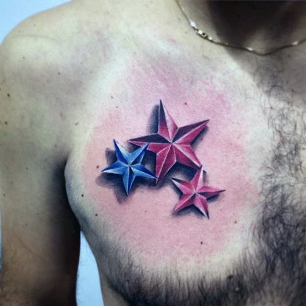 Group of Three Nautical Star Tattoo