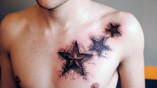 Star Tattoos on a Chest