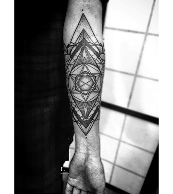 Intricate Star Tattoos Pattern on Forearm