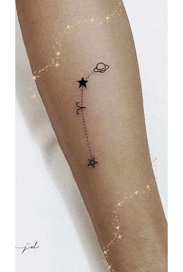 Nautical Star Tattoos, Planet, and Astrological Sign for Men and Women