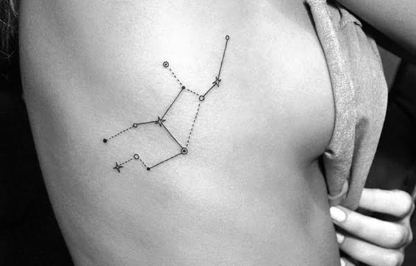Constellation with Multiple Shooting Star Tattoos Designs