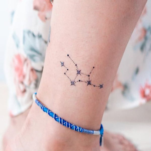 Constellation with Two Star Tattoo Designs for Men and Women