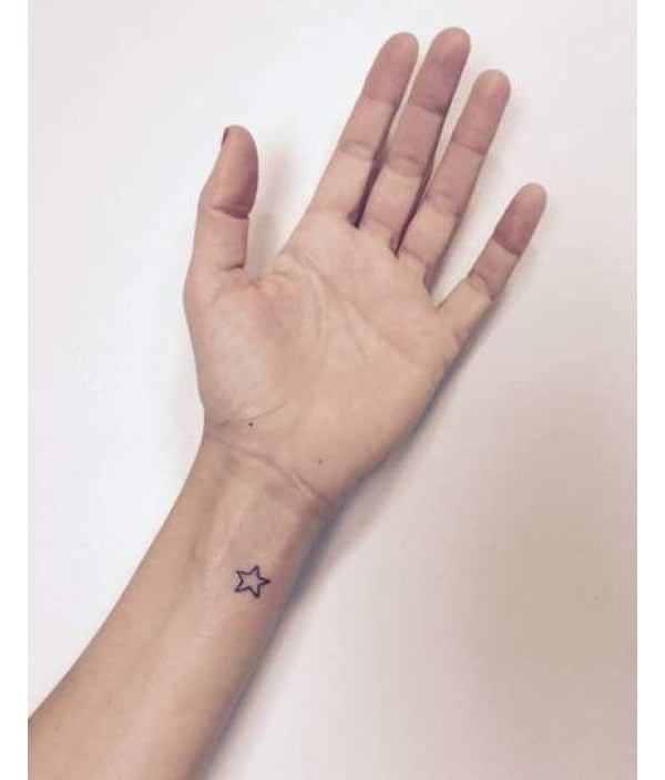 Simple Five-Pointed Star Tattoos on Wrist for Men and Women