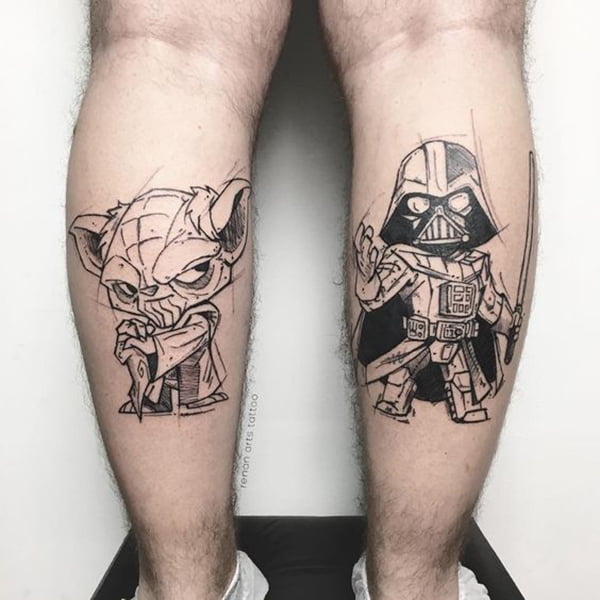 Simple Sketch Star Wars Tattoo Ideas