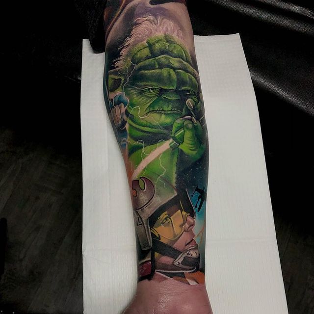 Jedi Master Star Wars Hand Tattoo