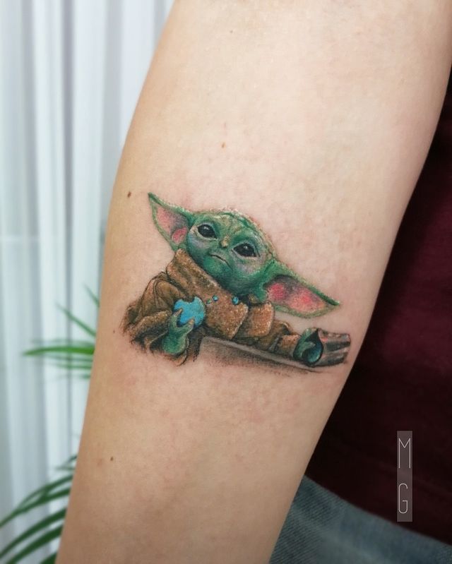 Baby Yoda Star Wars Sleeve Tattoos