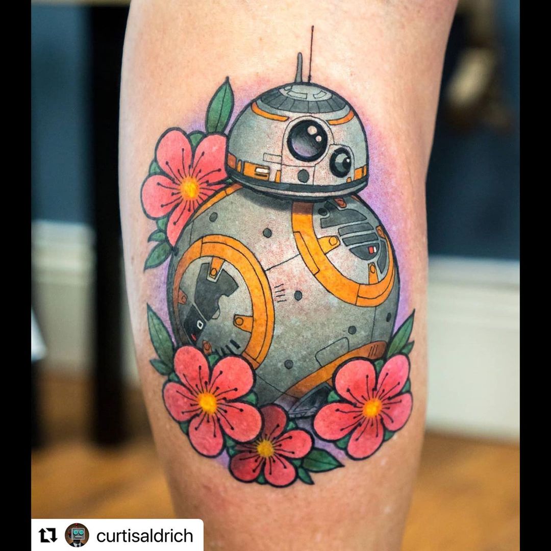 Flowery BB-8 Star Wars Tattoos