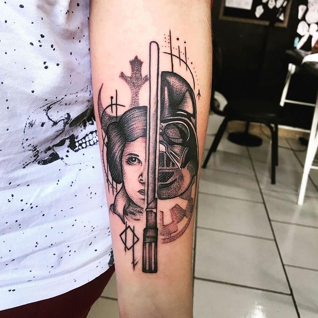 Two Sided Star Wars Tattoo