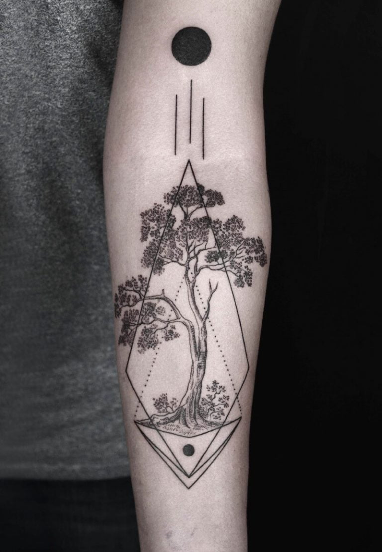 Bonsai Inspired Ink Mysticism Willow Tree Tattoos