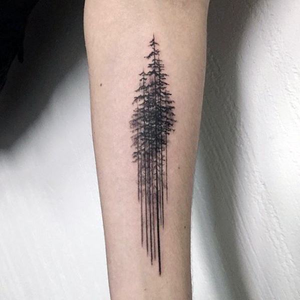 Simple Abstract Forest for the Willow Tree Lines Tree Tattoo