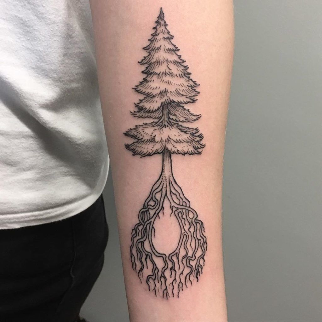 As Above, So Below Roots Palm Tree Tattoo