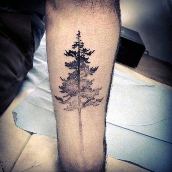 Towering Douglas Fir Forearm Fadeout Tree Tattoos