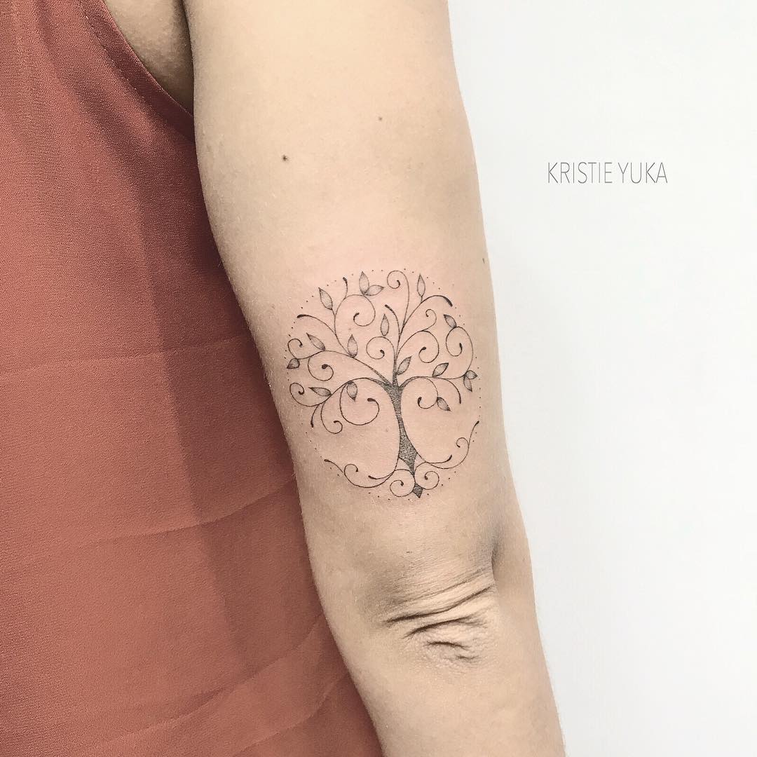 Persian Tree Motif Above Elbow by tattoo artist