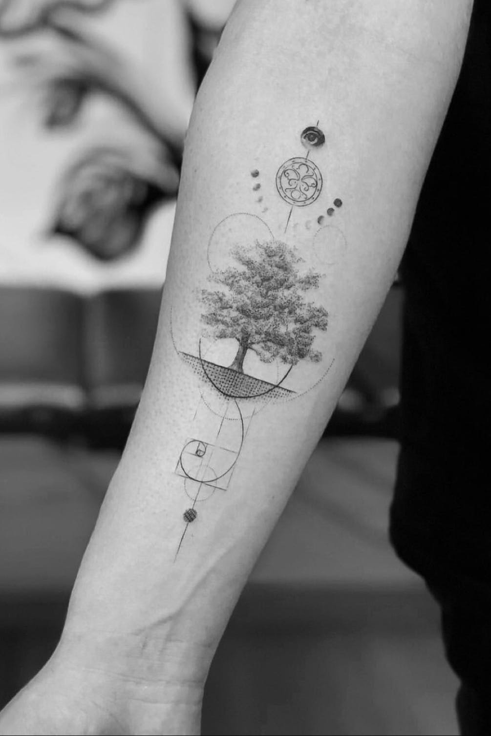 A Tree, an Eye, The Universe Oak Tree Tattoo Ideas, olive tree tattoo, family tree