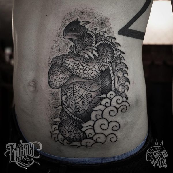 Dramatic Fantasy Bipedal Tortoise Design Turtle Tattoos