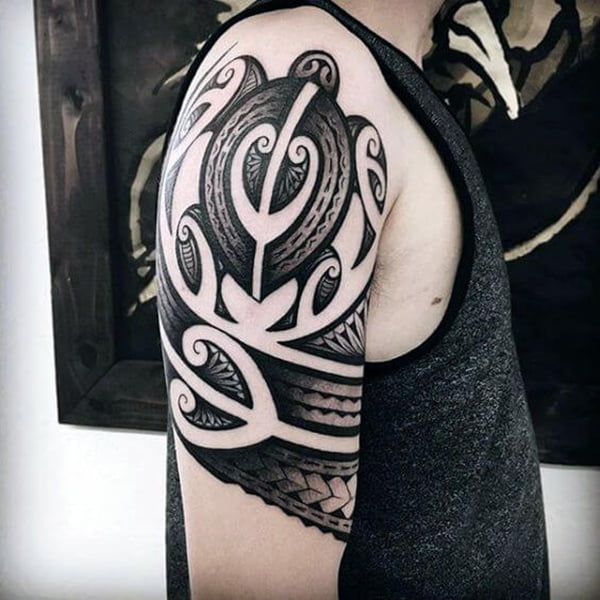Bold Black and White Abstract Turtle Turtle Tattoos