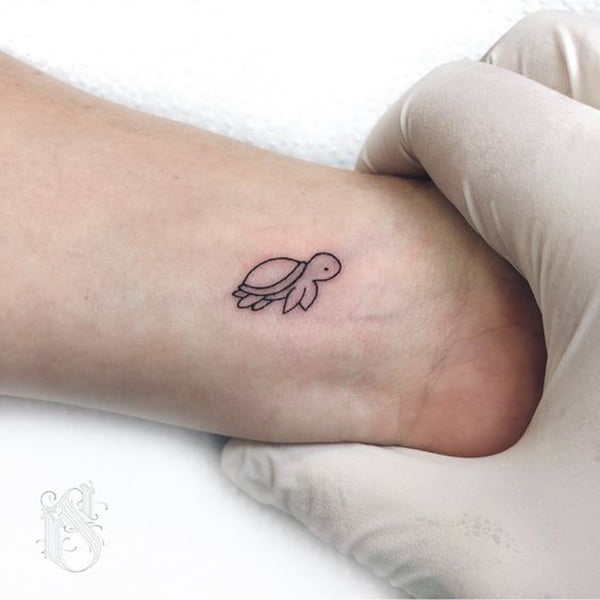 Cute Simple Turtle on Wrist Turtle Tattoos