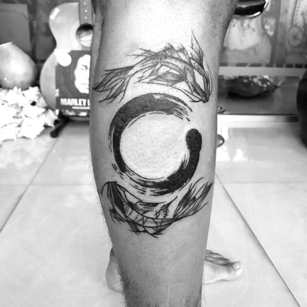 Black and White Yin Yang Tattoo