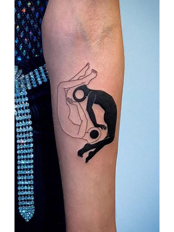 Two Minds and Bodies Floating Yin-Yang Tattoo by tattoo artist