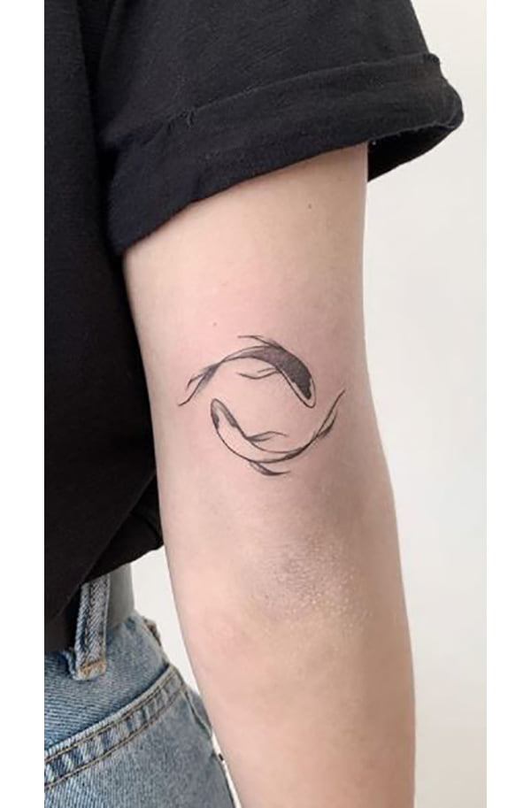 Minimalistic Grayscale Yin-Yang Tattoo