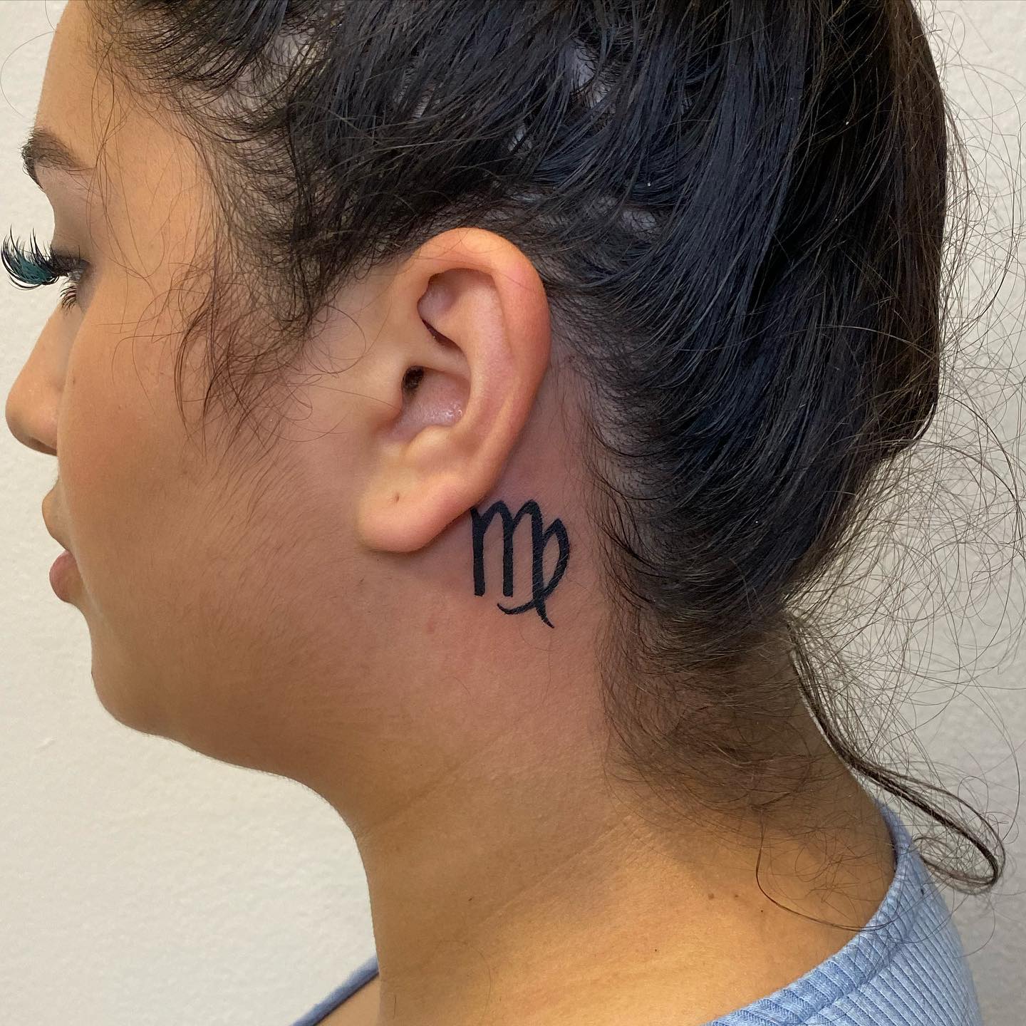 Virgo Tattoo Behind Ear